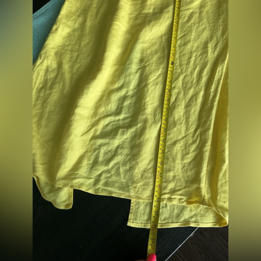 Women's Yellow Cutout Midi Dress - Spaghetti Strap Summer Dress Size 10 - Picture 8 of 9